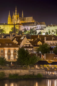 Prague Castle and St. Vitus Cathedral by night Wall Art