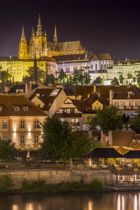 Prague Castle and St. Vitus Cathedral by night Wall Art