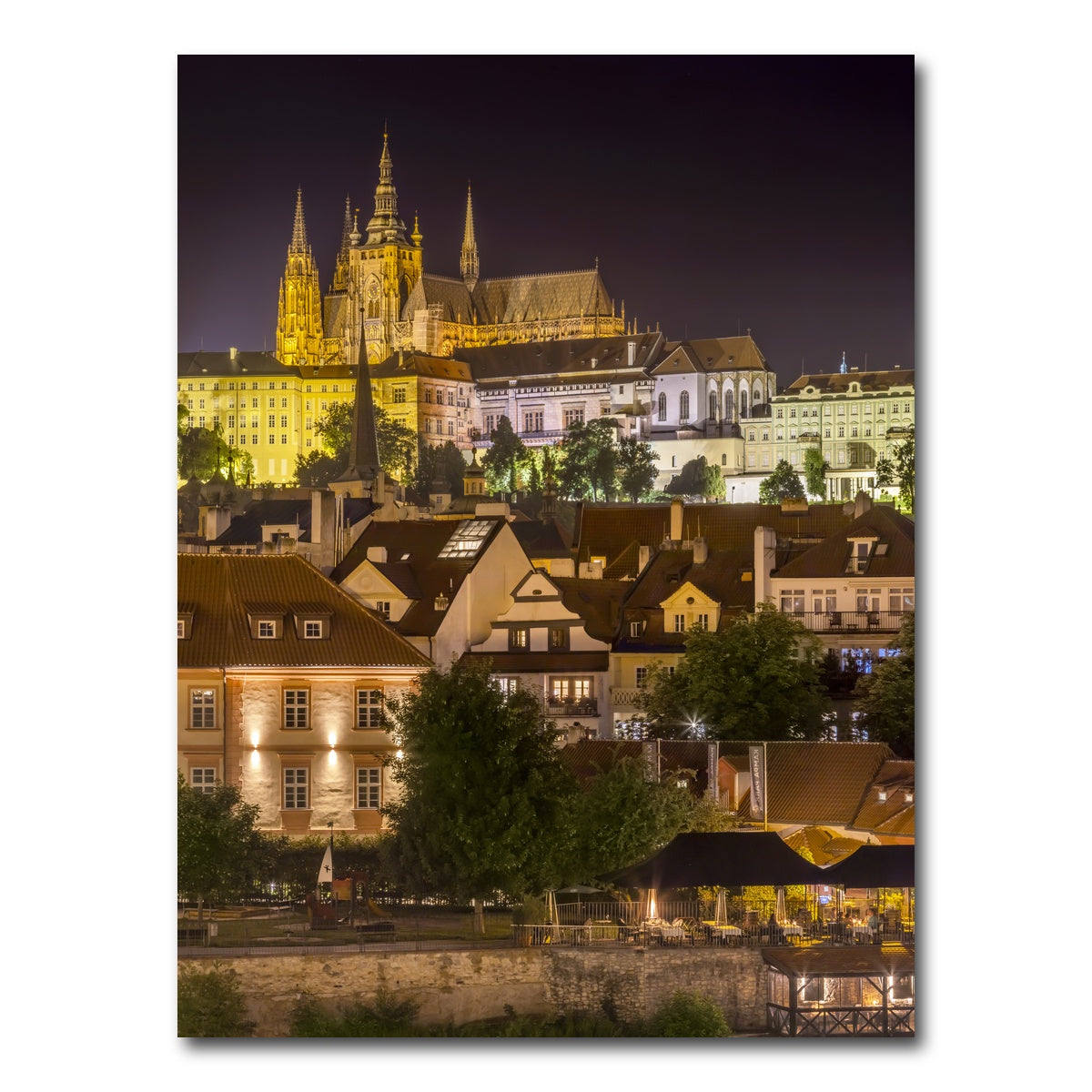 Prague Castle and St. Vitus Cathedral by Night Wall Art