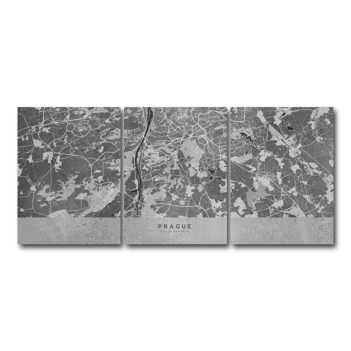 AUTO-MOCKUP WHITE | Prague Map 2 | 3 Piece | Gallery Wrap Canvas | group=18x24
