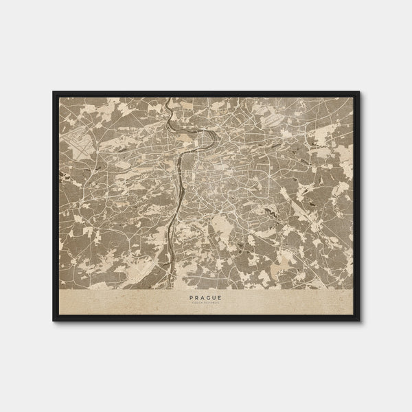 Prague Map Wall Art — Framed Canvas Format preview
