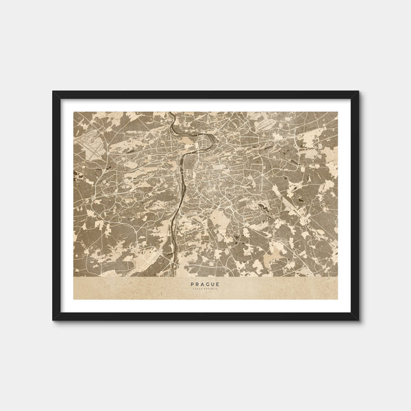 Prague Map Wall Art — Framed Print Format preview