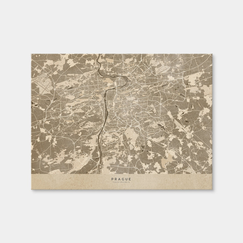 AUTO-MOCKUP WHITE | Prague Map | 1 Piece | Gallery Wrap | group=4x3