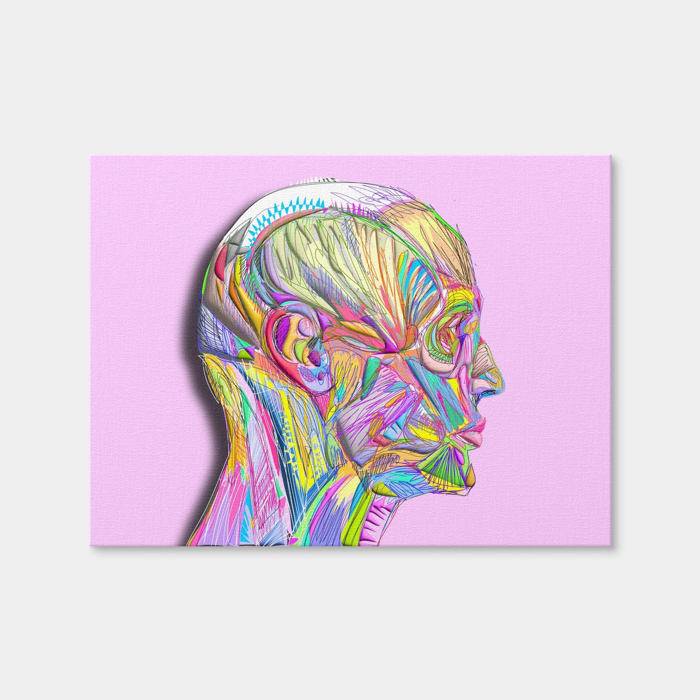 AUTO-MOCKUP WHITE | Profile Face Muscles | 1 Piece | Gallery Wrap Canvas | group=4x3