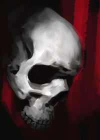 Profile of Red Skull Wall Art