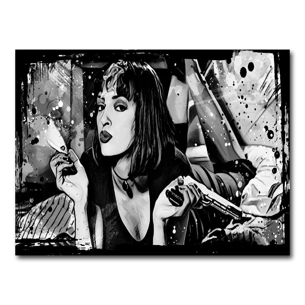 AUTO-MOCKUP WHITE | Pulp Fiction grayscale | 1 Piece | Gallery Wrap Canvas | group=4x3
