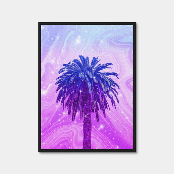 Purple Palm Tree Wall Art — Framed Canvas Format preview
