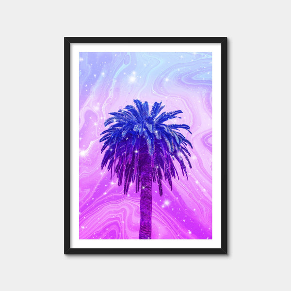 Purple Palm Tree Wall Art — Framed Print Format preview
