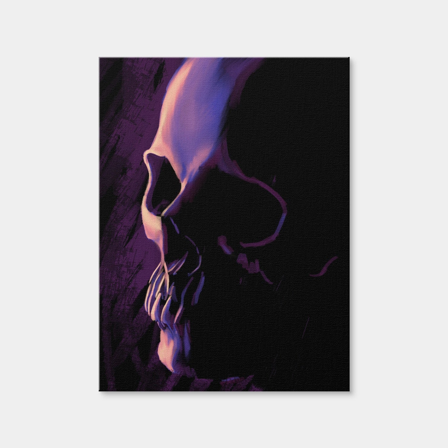 AUTO-MOCKUP WHITE | Purple Skull | 1 Piece | Gallery Wrap Canvas | group=3x4