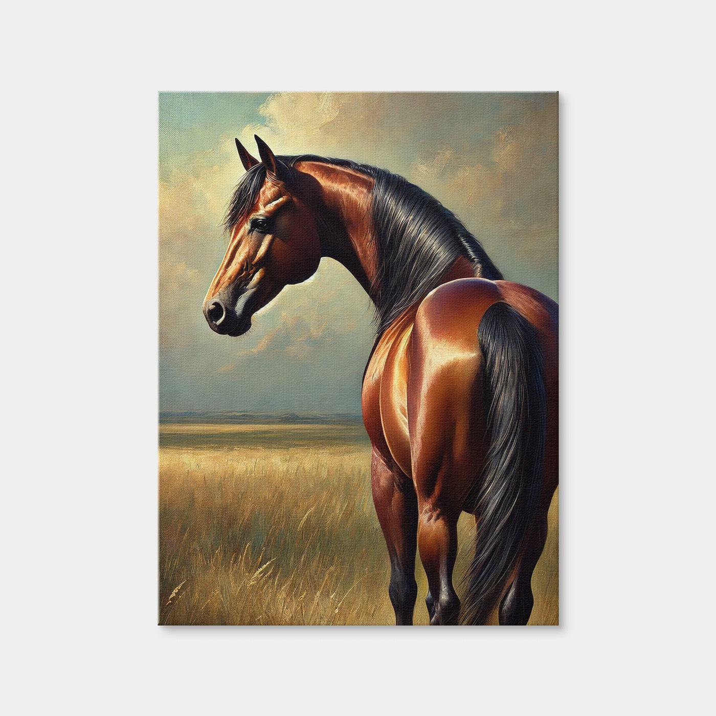 AUTO-MOCKUP WHITE | Quarter Horse Painting | 1 Piece | Gallery Wrap Canvas | group=3x4