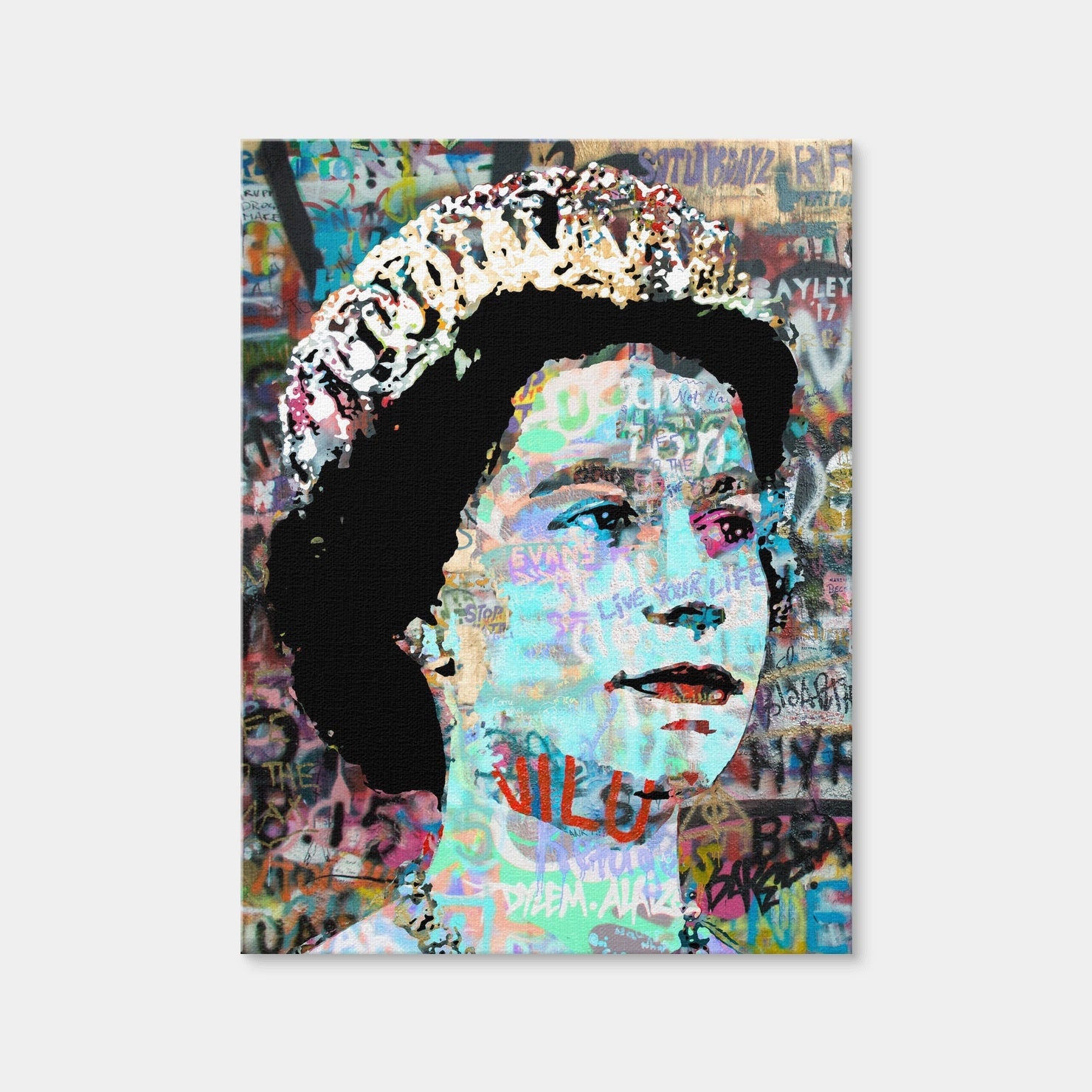 AUTO-MOCKUP WHITE | Queen Heavy Graffiti | 1 Piece | Gallery Wrap Canvas | group=3x4