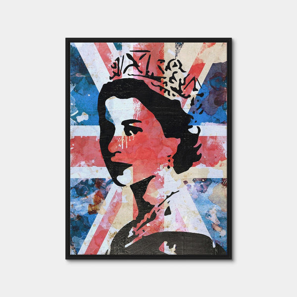 Queen Union Jack Wall Art — Framed Canvas Format preview