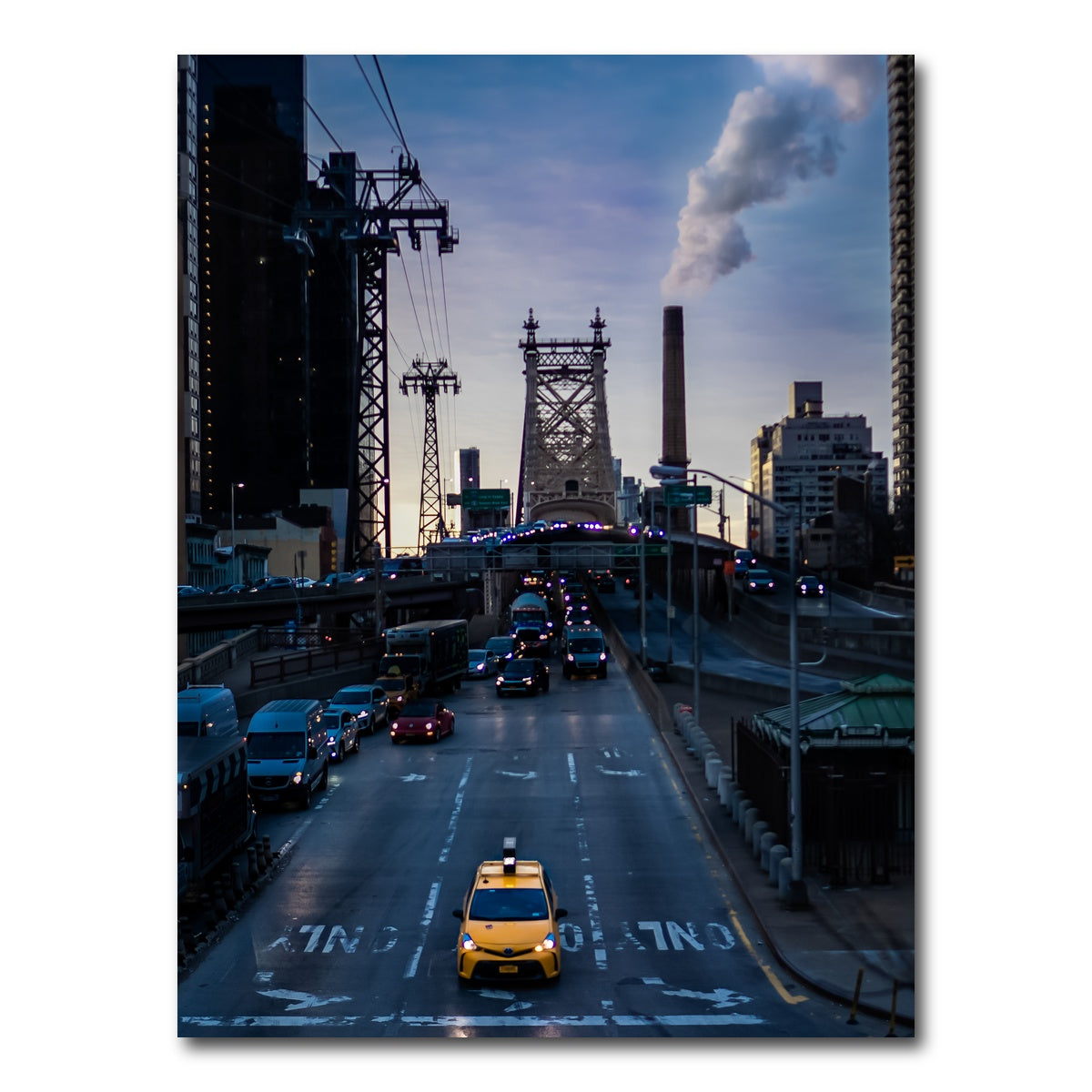AUTO-MOCKUP WHITE | Queensboro Bridge Yellow Cab | 1 Piece | Gallery Wrap Canvas | group=3x4
