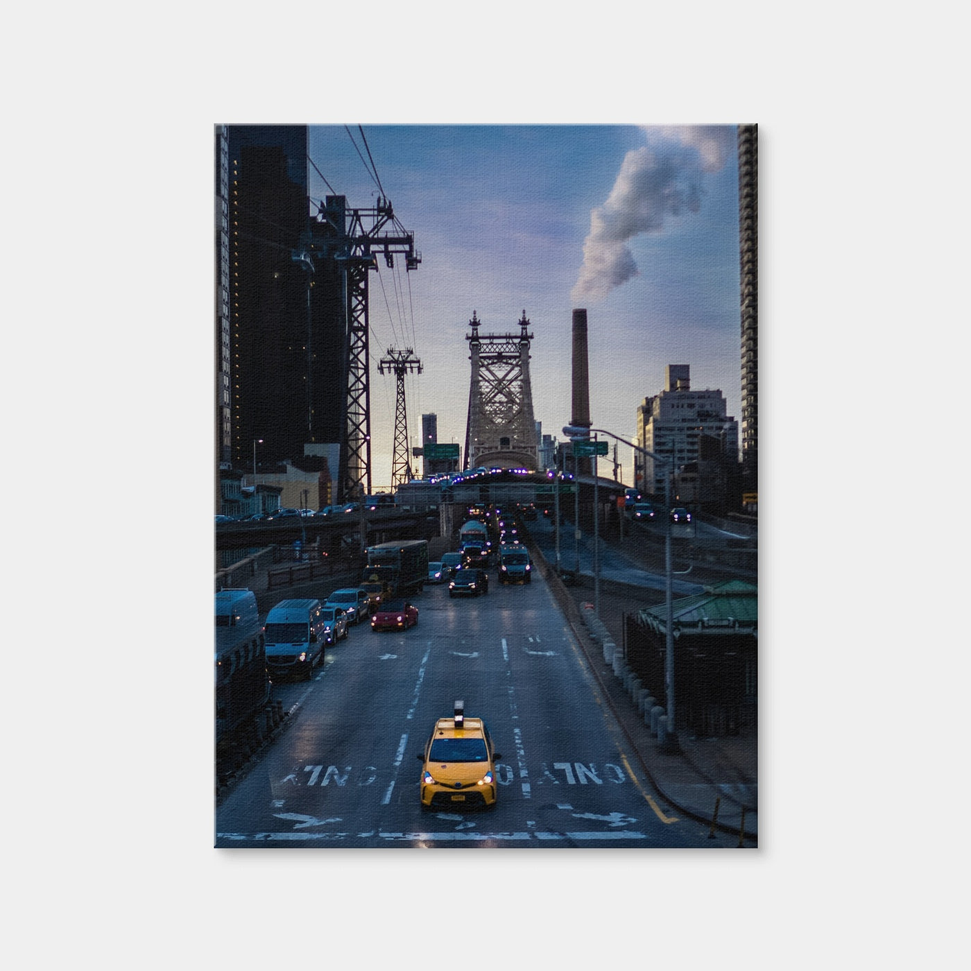 AUTO-MOCKUP WHITE | Queensboro Bridge Yellow Cab | 1 Piece | Gallery Wrap Canvas | group=3x4