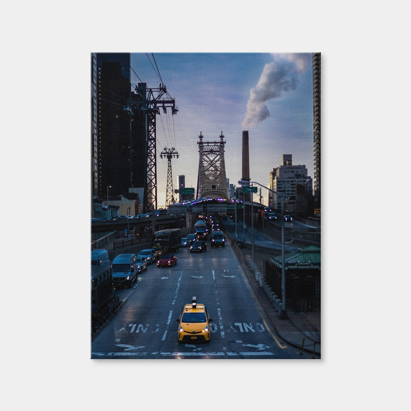 AUTO-MOCKUP WHITE | Queensboro Bridge Yellow Cab | 1 Piece | Gallery Wrap Canvas | group=3x4