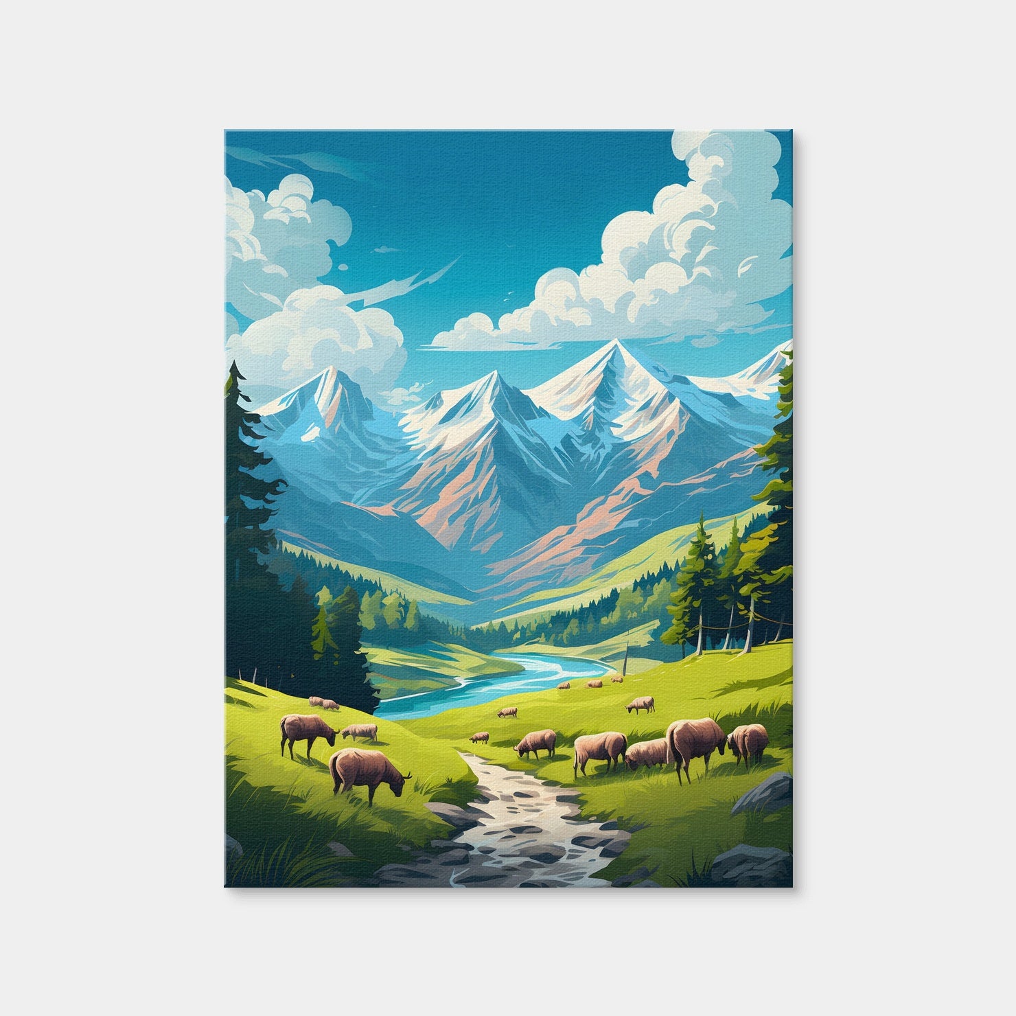 AUTO-MOCKUP WHITE | Queyras Regional Nature Park - France | 1 Piece | Gallery Wrap Canvas | group=3x4