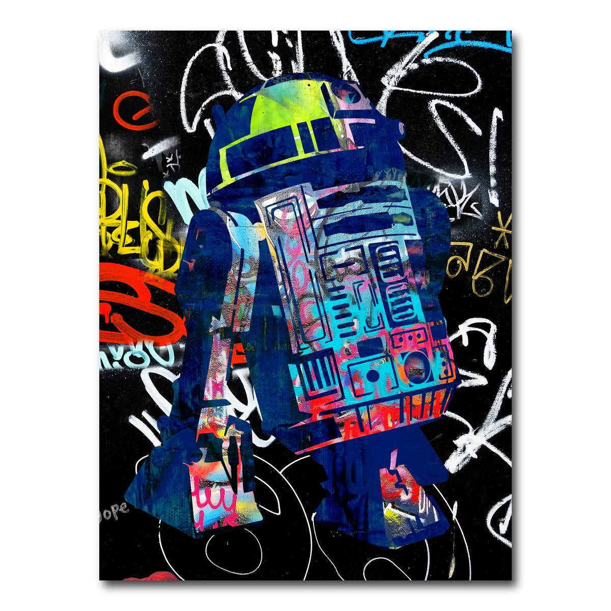 R2D2 Graffiti Wall Art