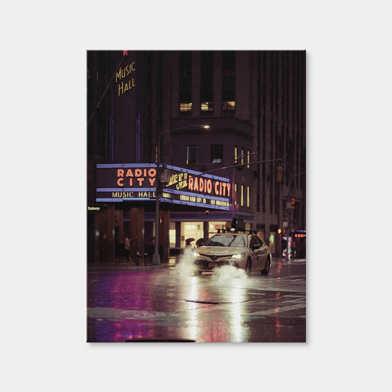 AUTO-MOCKUP WHITE | Radio City Rainy Yellow Cab | 1 Piece | Gallery Wrap Canvas | group=3x4