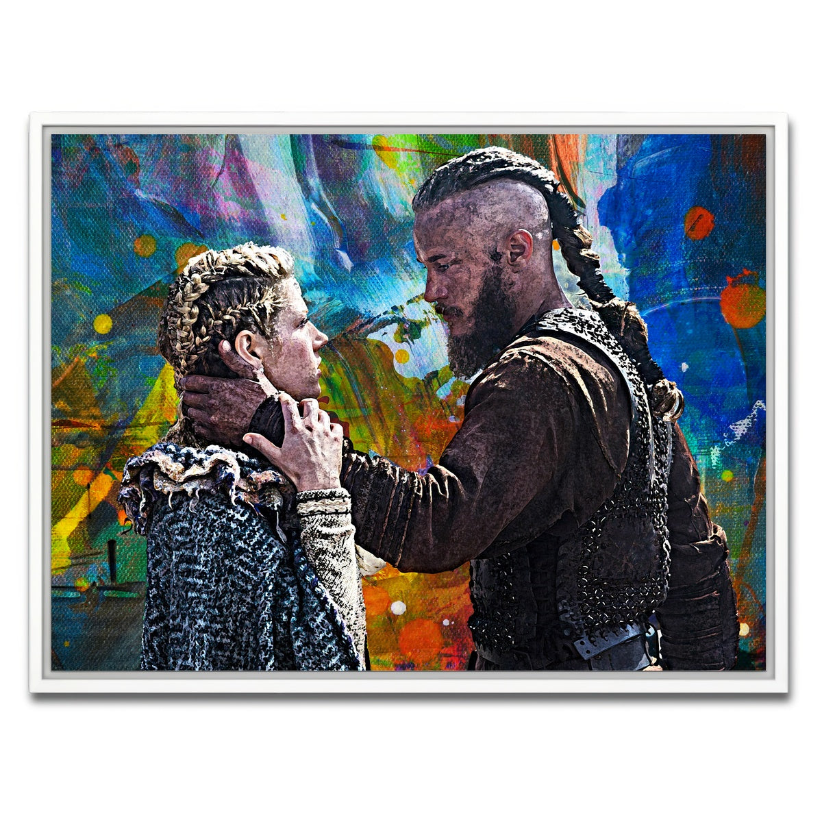 AUTO-MOCKUP WHITE | Ragnar & Lagertha | 1 Piece | White Framed Canvas | group=4x3