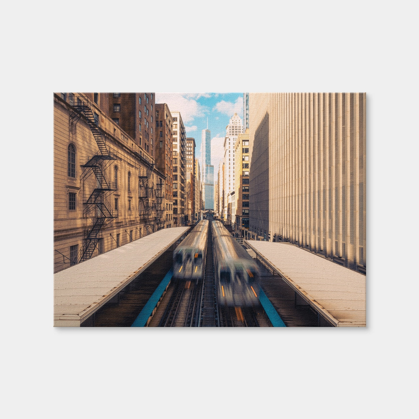 AUTO-MOCKUP WHITE | Railway Station Downtown Chicago | 1 Piece | Gallery Wrap Canvas | group=4x3