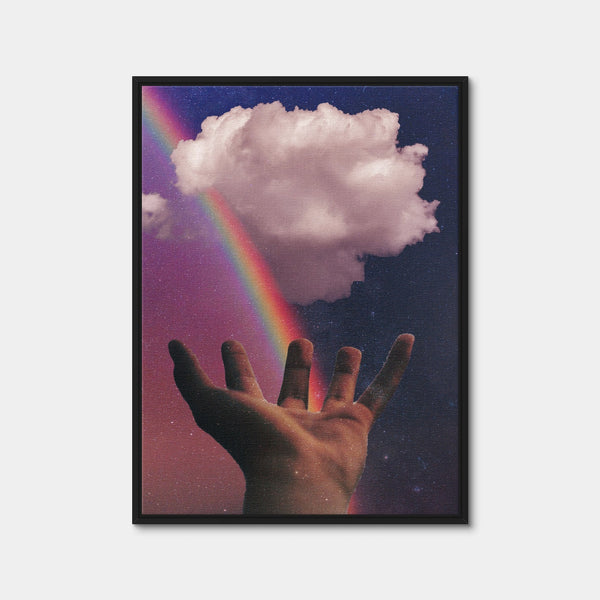 Rainbow Hand Wall Art — Framed Canvas Format preview