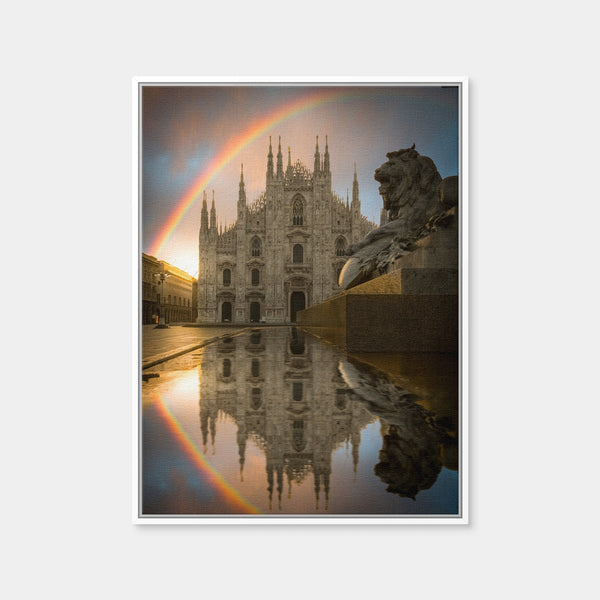 Rainbow in Milan Wall Art — Framed Canvas Format preview