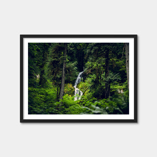 AUTO-MOCKUP WHITE | Rainforest Waterfall | 1 Piece | Black Framed Print | group=4x3