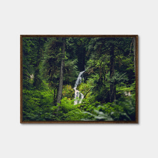 AUTO-MOCKUP WHITE | Rainforest Waterfall | 1 Piece | Walnut Framed Canvas | group=4x3