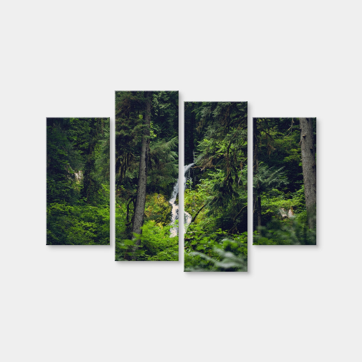 AUTO-MOCKUP WHITE | Rainforest Waterfall | 4 Piece | Gallery Wrap Canvas | group=4_short