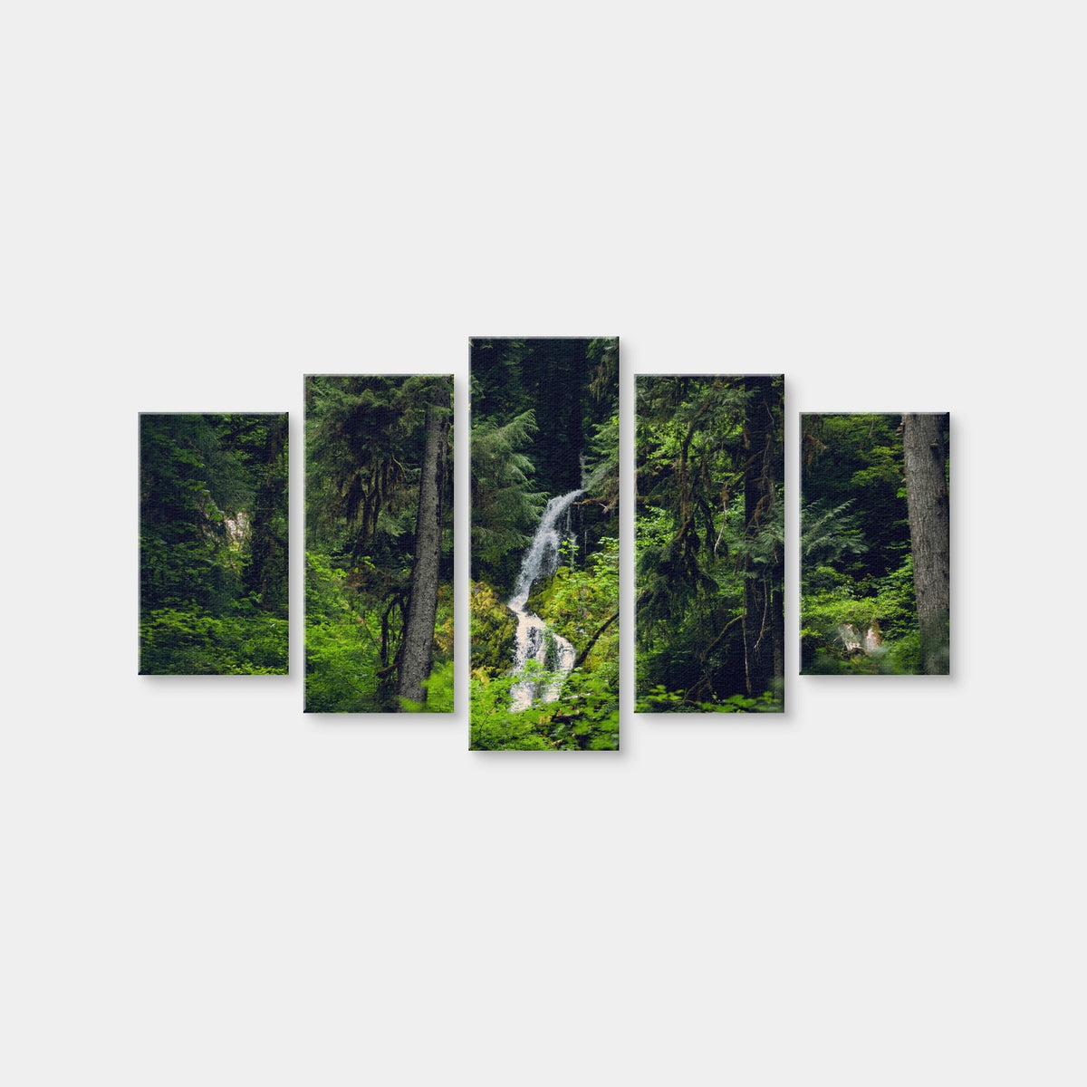 AUTO-MOCKUP WHITE | Rainforest Waterfall | 5 Piece | Gallery Wrap Canvas | group=5_normal