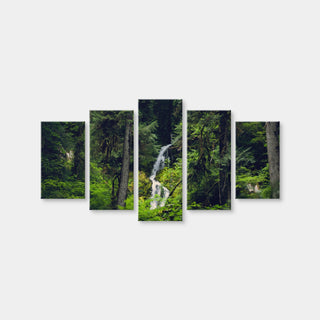 AUTO-MOCKUP WHITE | Rainforest Waterfall | 5 Piece | Gallery Wrap Canvas | group=5_normal