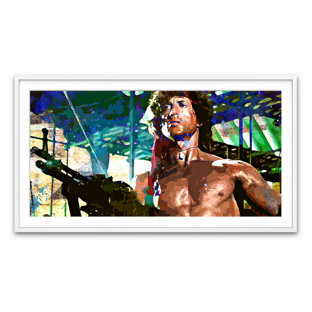 Framed Print 2x1 White