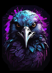 Raven Animal Colorful Wall Art