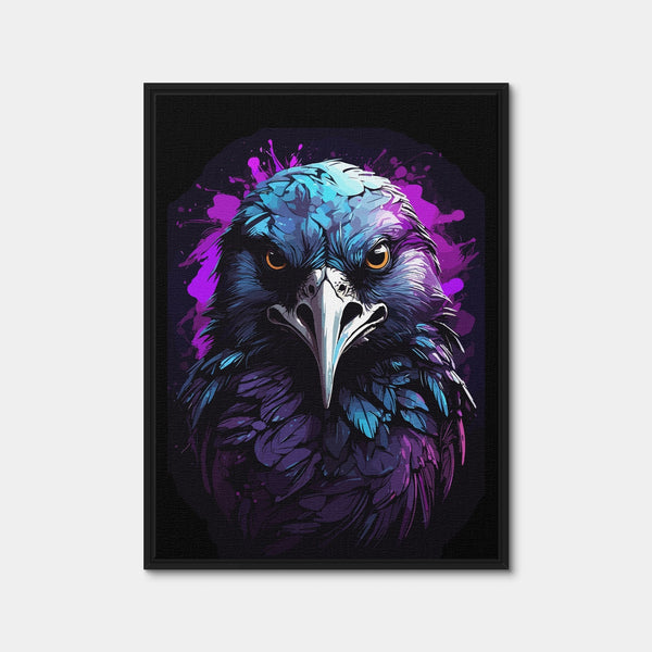 Raven Animal Colorful Wall Art — Framed Canvas Format preview