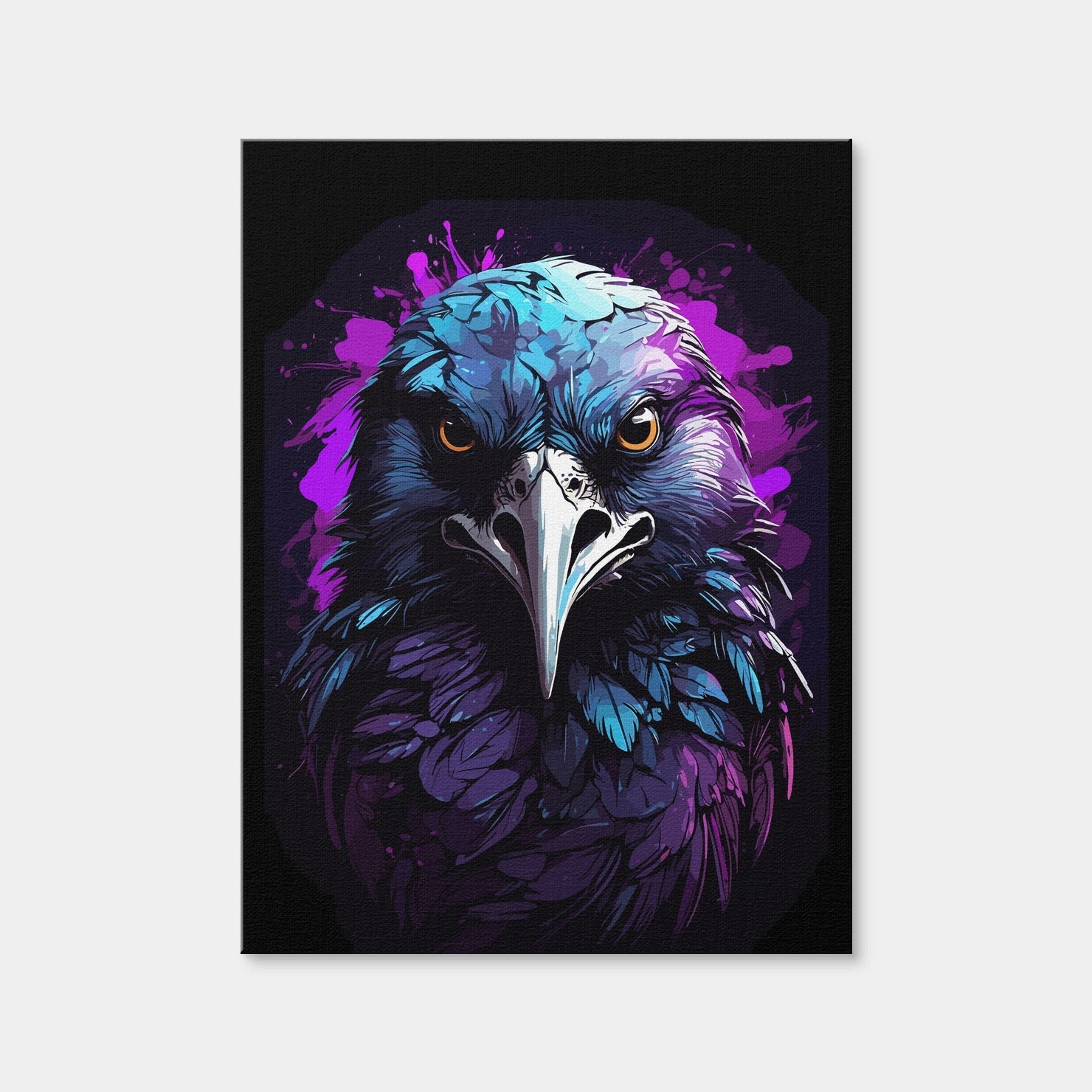 AUTO-MOCKUP WHITE | Raven Animal Colorful | 1 Piece | Gallery Wrap Canvas | group=3x4