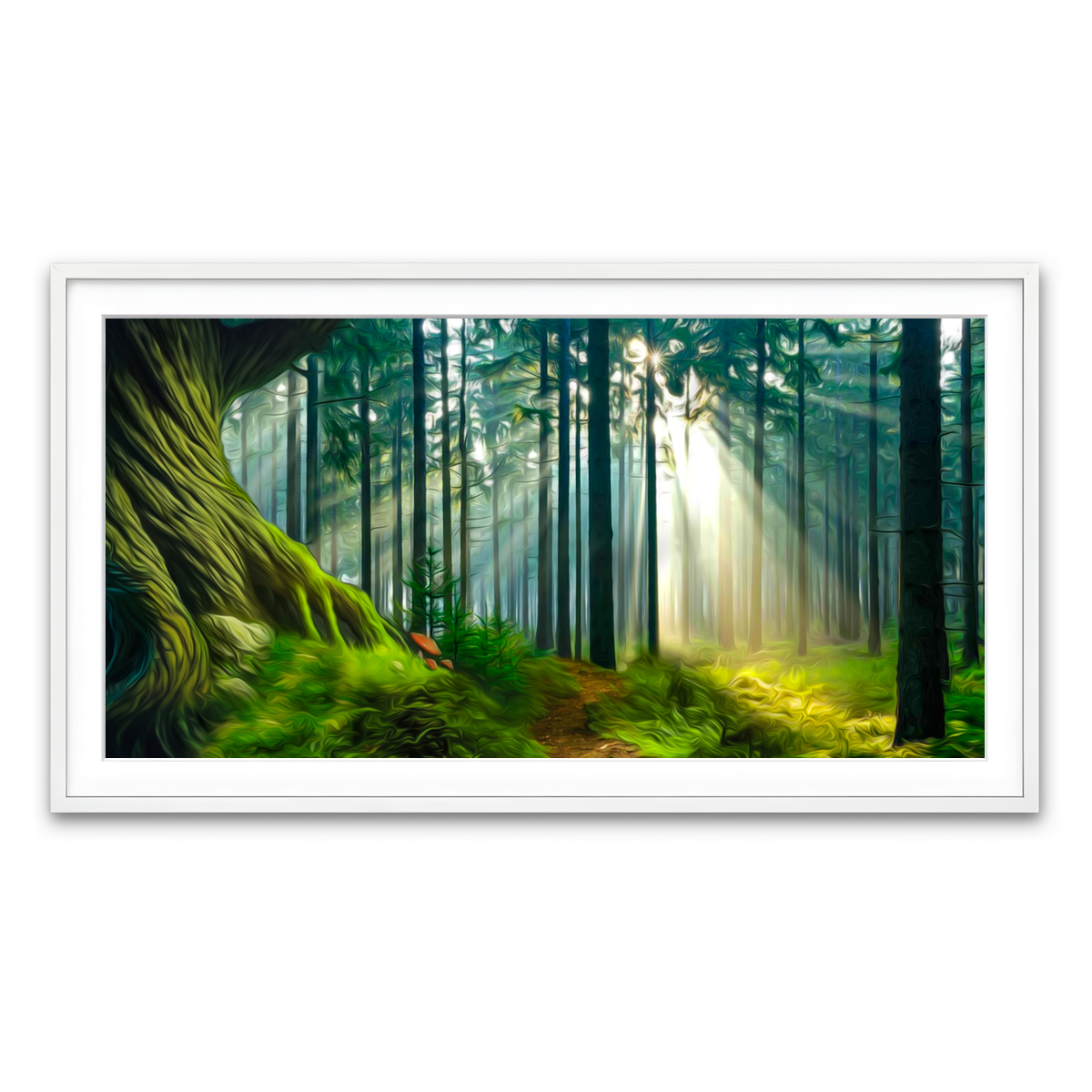 Framed Print 2x1 White