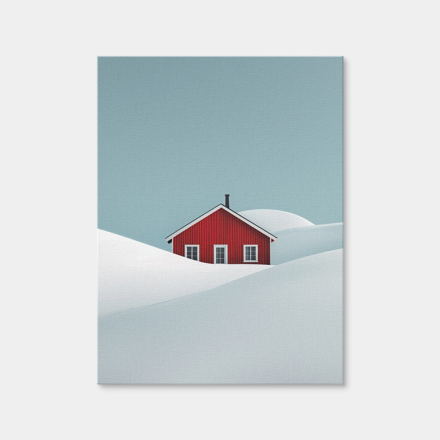 AUTO-MOCKUP WHITE | Red Barn in Snow | 1 Piece | Gallery Wrap Canvas | group=3x4