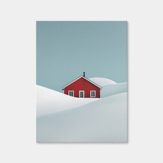 AUTO-MOCKUP WHITE | Red Barn in Snow | 1 Piece | Gallery Wrap Canvas | group=3x4