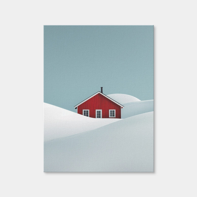AUTO-MOCKUP WHITE | Red Barn in Snow | 1 Piece | Gallery Wrap Canvas | group=3x4