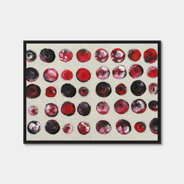 Red Circles Wall Art — Framed Canvas Format preview