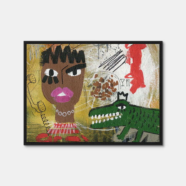 Red Croc Wall Art — Framed Canvas Format preview