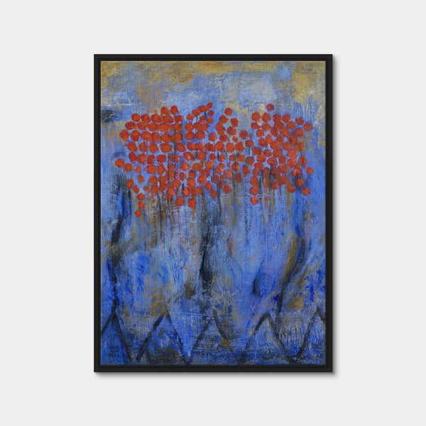 Red Flowers Wall Art — Framed Canvas Format preview