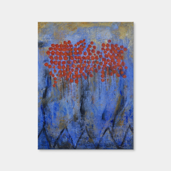 Red Flowers Wall Art — Canvas Wrap Format preview