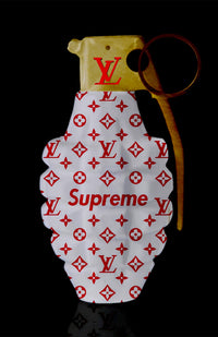 Red White Gold LV Grenade Wall Art