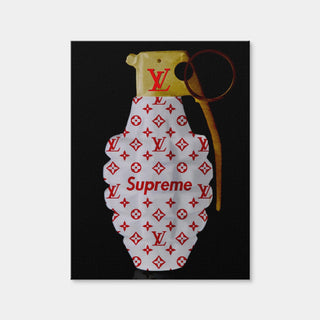 AUTO-MOCKUP WHITE | Red White Gold LV Grenade | 1 Piece | Gallery Wrap Canvas | group=3x4
