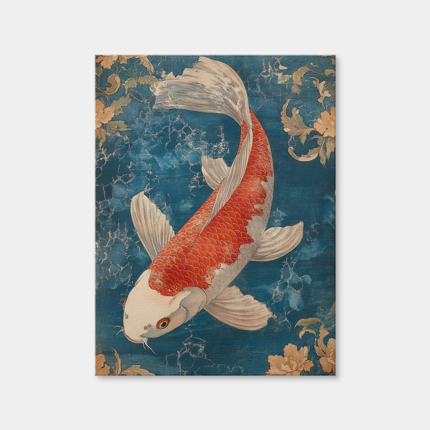 AUTO-MOCKUP WHITE | Red and White Koi Fish | 1 Piece | Gallery Wrap Canvas | group=3x4