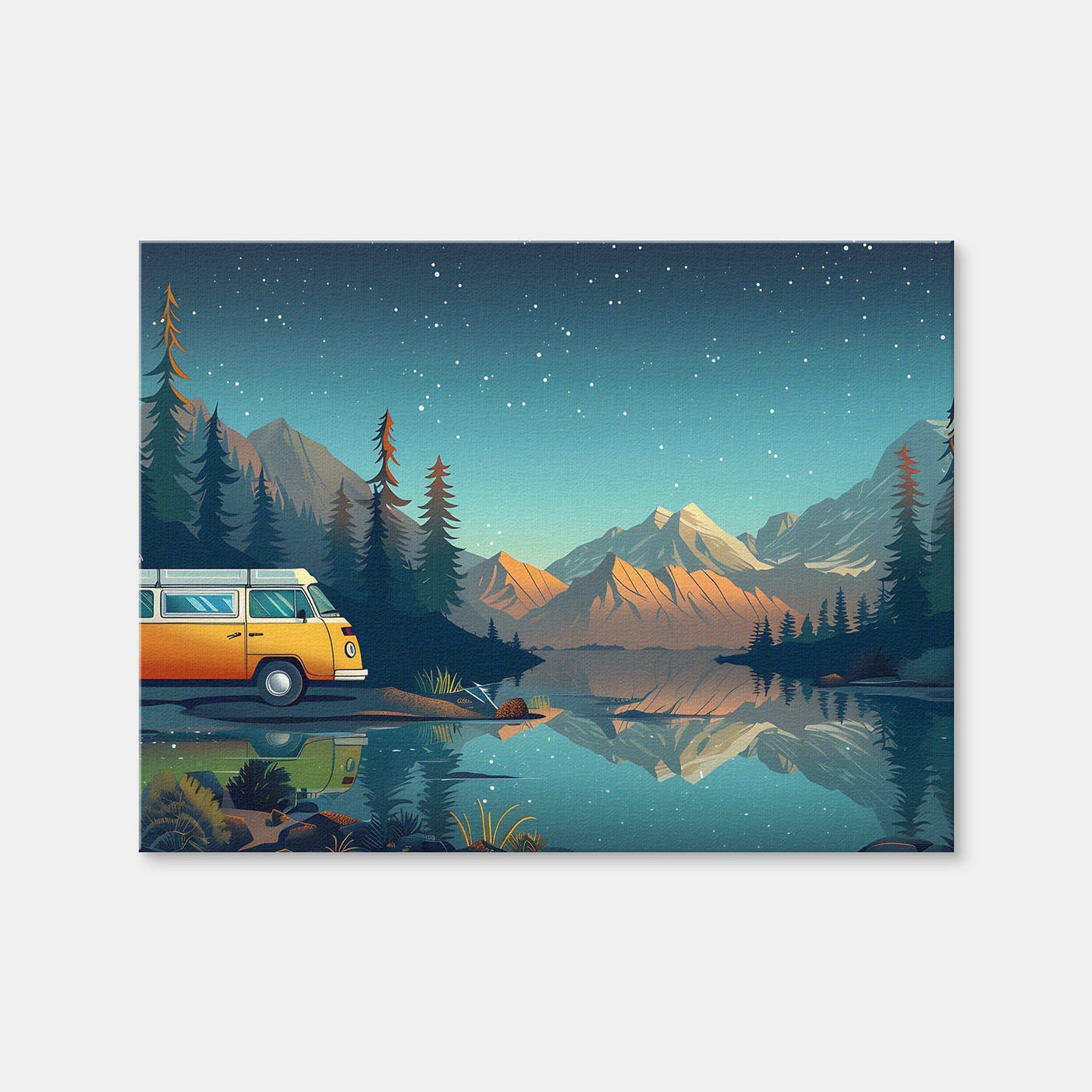 AUTO-MOCKUP WHITE | Retro Camper Bus | 1 Piece | Gallery Wrap | group=4x3