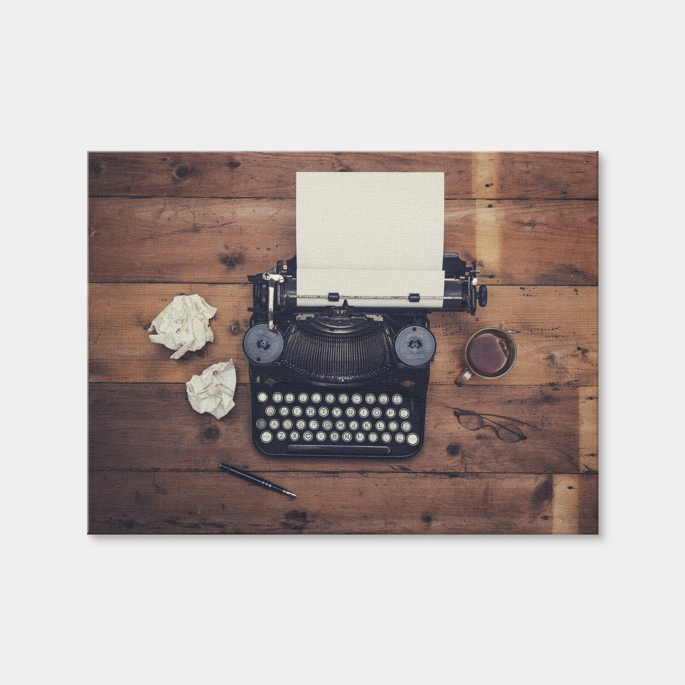 AUTO-MOCKUP WHITE | Retro Typewriter | 1 Piece | Gallery Wrap Canvas | group=4x3