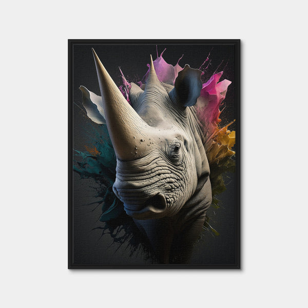 Rhinoceros Portrait Wall Art — Framed Canvas Format preview