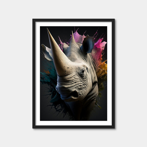 Rhinoceros Portrait Wall Art — Framed Print Format preview